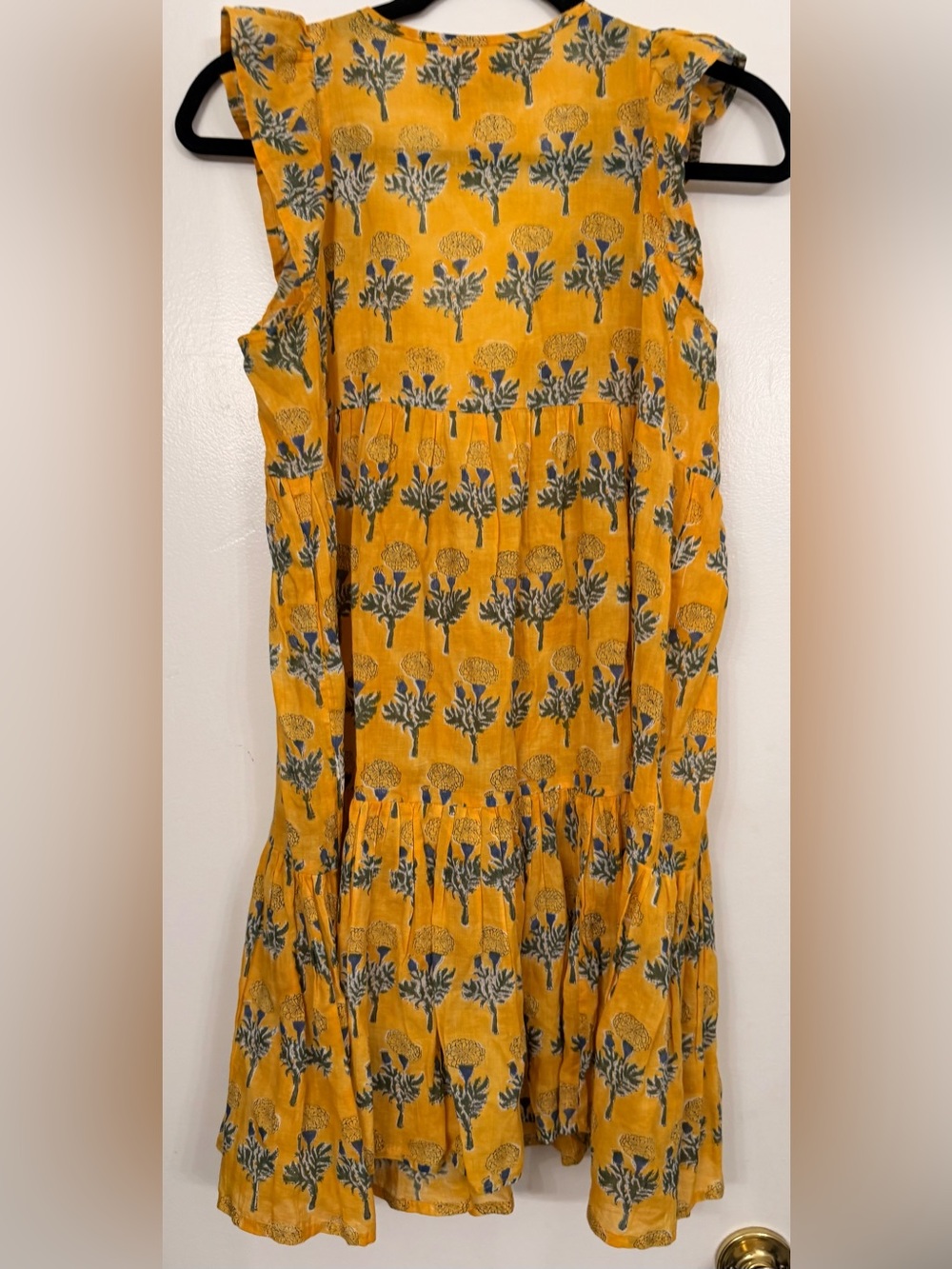 Emerson Fry India Collection Angel Mini Dress Big Marigold Yellow Size XS/S - Picture 3 of 7